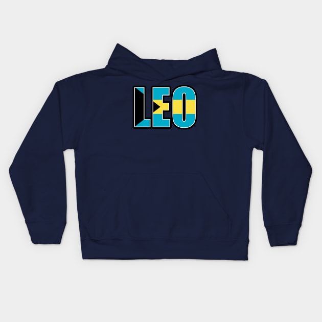 Leo Bahamian Horoscope Heritage DNA Flag Kids Hoodie by Just Rep It!!